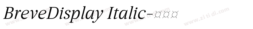 BreveDisplay Italic字体转换